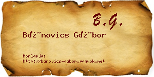 Bánovics Gábor névjegykártya