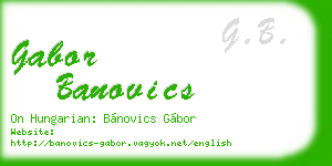 gabor banovics business card