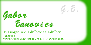 gabor banovics business card